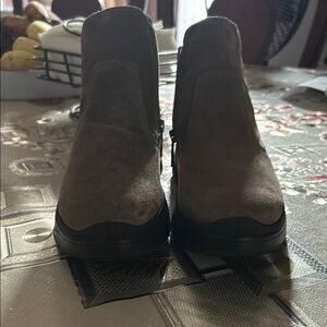 Brown Chunky Sole Ankle Boots